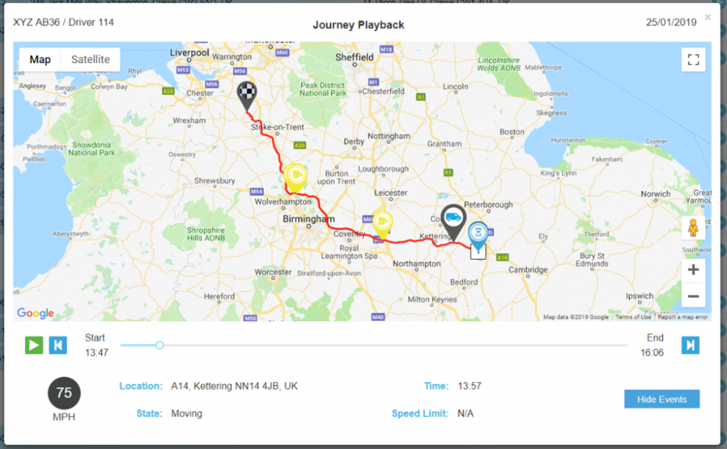 Kinesis Telematics Route Reply